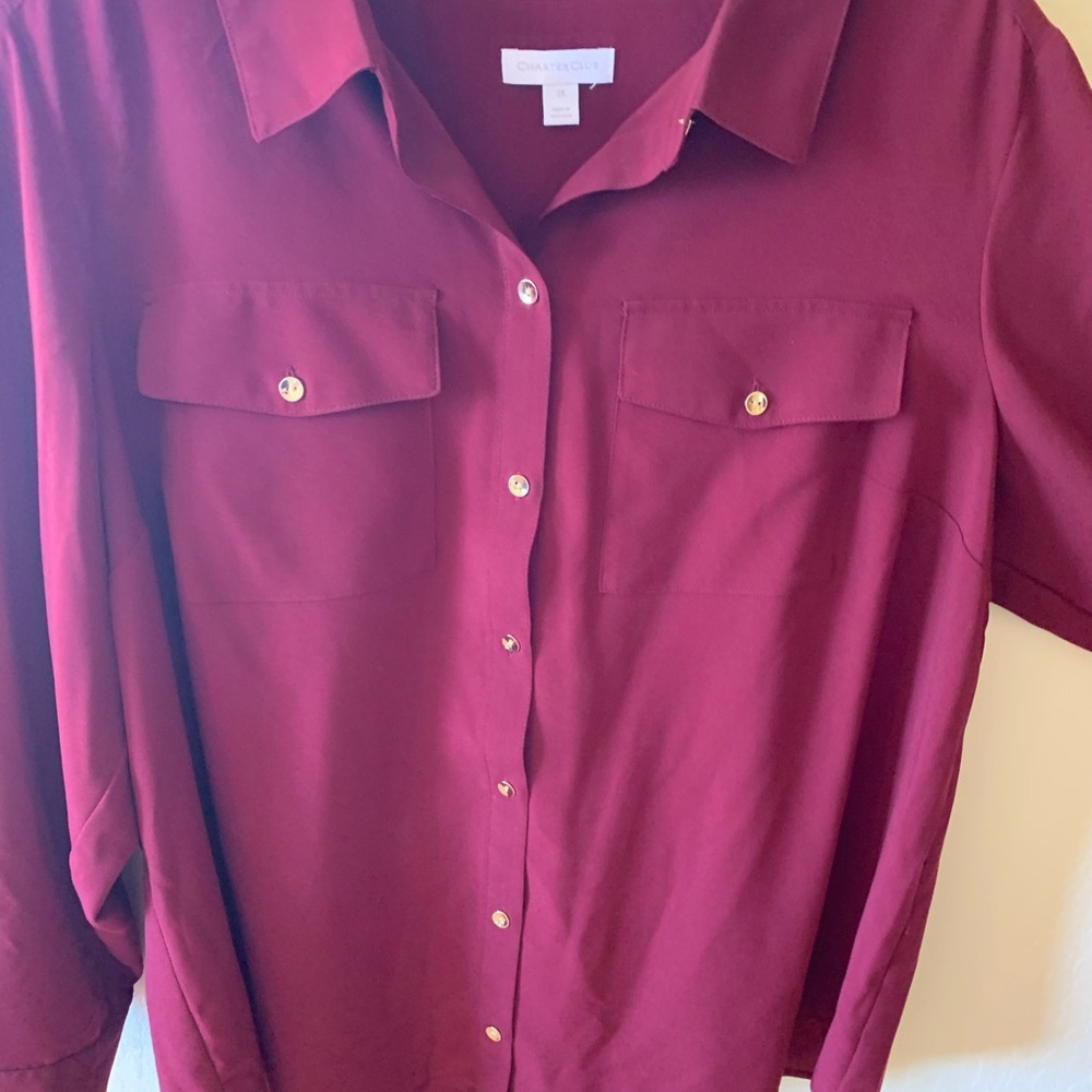 Charter Club Rusty Red Button-down size 2x